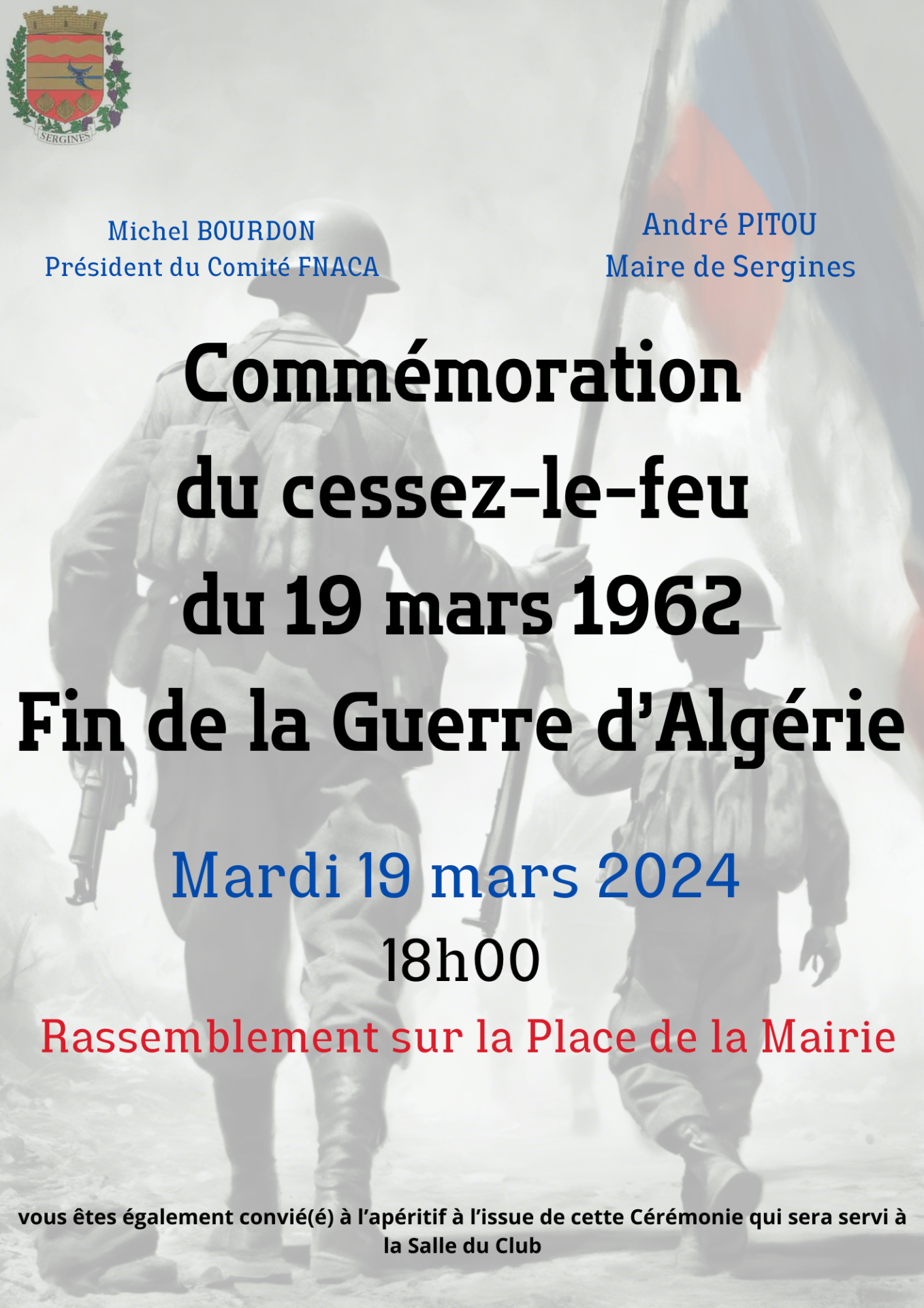 Journée nationale du souvenir et de recueillement à la mémoire des victimes civiles et militaires  de la Guerre d'Algérie et des combats en Tunisie et au Maroc.   