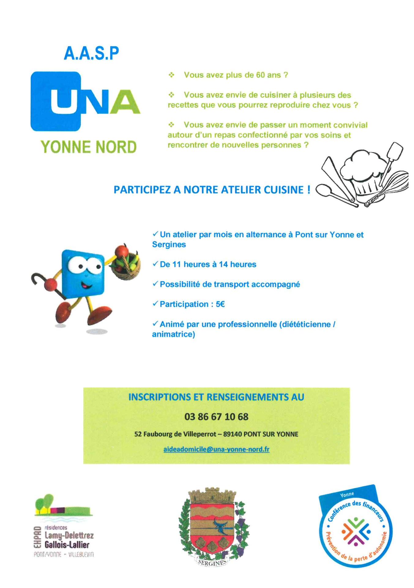 affiche una atelier cuisine